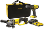 Stanley Sfmcd711 kruvikeeraja + Sfmcg400 18v nurklihvija Sfmck471d2s