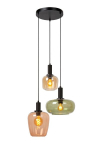 Lucide Ilona ripplamp, 3x40w E27, mitmev&auml;rviline/must