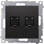 Simon 54 arvutipesa Double Rj45 Cat. 6 mattmust