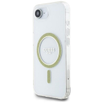 GUESS &uuml;mbris IML s&auml;deleva ringiga IPHONE 16E-le, MagSafe'ile, l&auml;bipaistev