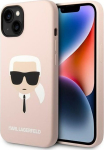 Karl Lagerfeld KLHCP14MSLKHLP iPhone 14 Plus 6.7 roosa deklis / roosa Silikoon Karl'i pea
