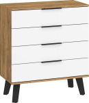 Kummut Meblocross Sven 4S, tume tamm/valge v&auml;rv