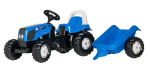 Pealeistutav pedaalidega traktor haagisega Rolly Toys rollyKid Landini, sinine