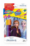 V&auml;rvilised pliiatsid koos teritajaga Colorino Disney Frozen II, kolmnurksed, 12 tk./ 24 v&auml;rvi