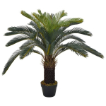 vidaXL kunsttaim sago palm lillepotiga, roheline, 90 cm