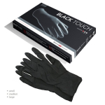 Kindad lateksist Black Touch, 10 tk, L suurus