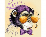 Pildid straazidega teemantmosaiiktehnikas "Mr.Monkey" Collection D'Art 38x38cm