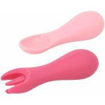 Silicone Palm Grasp Spoon & Fork Set - Pokey