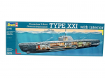 Revell &ndash; Deutsches U-Boot/Saksa allveelaev Type XXI koos interj&ouml;&ouml;riga, 1/144, 05078