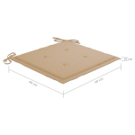 vidaXL aiatooli istmepadjad, 2 tk, beež, 40 x 40 x 3 cm, kangas