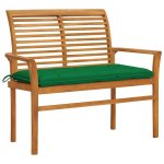 vidaXL aiapink rohelise padjaga, 112 cm, toekas tiikpuu