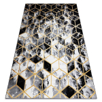 Vaip GLOSS 3D kaasaegne 409A 82 Kuubik, stiilne, glamour, art deco must / kuld / hall