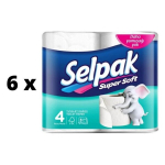 Tualettpaber SELPAK, 3 kihti, 18,6 meetrit, 150 lehte, 4 tk. x 6 tk. pakett