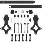 Liuguste s&uuml;steem Springos HA5002, 183 cm, siin kuni 100 kg, barn door, teras, must