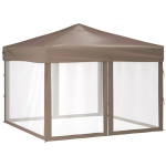 vidaXL kokkupandav peotelk seintega, pruunikashall, 3 x 3 m