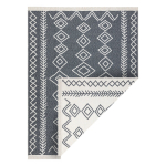 Vaip TWIN 23000 Boho, puuvillane, kahepoolne, teemantidega &ouml;koloogiline hari - antratsiit / kreemikas