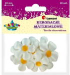 Kangast lilleornament 45mm valge ja kollane 10tk - Titanum