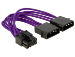 Delock toitekaabel 83703, 8 pin EPS 2x4 pin, 0,15 m, 18 AWG, 12 V, tekstiilist varjestus, lilla