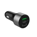 Crong Autolaadija CRG-PWRC-USBC63-BLK, 63W, 45W USB-C PD, 18W USB-A QC 3.0, must