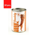Koerakonservid BUDDY, linnulihaga, 410g x 10 tk. pakett