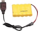 1 tk laetav 6V 700mAh AA Ni-CD patareid SM 2P pistik m&auml;nguasjade jaoks Power Bank + USB kaabel