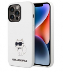 Karl Lagerfeldi silikoonist Choupette &uuml;mbris iPhone 14 Pro Max jaoks - valge
