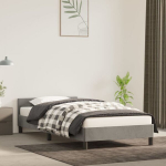 vidaXL voodiraam peatsiga, helehall, 90x190 cm, samet
