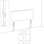 vidaXL voodipeatsid 2 tk, must, 72x5x78/88 cm, kangas