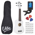 Sopran ukulele komplekt VIBE UK21, valge