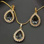 Swarovski kristallidega kaunistatud kaelakee DiamondSky Celestial Drop Silver Night