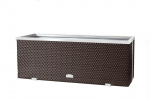 Alumiiniummetallist viimistlusega &otilde;ues pol&uuml;uretaanist lillepott, suitsupruun, 108 cm x 39 cm x 43 cm