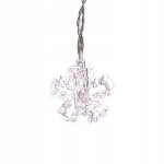 Valguskett koos lumehelveste ja klambritega DecoKing, 10 LED