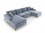 Pehme nurgadiivan Mazzini Sofas Madara 6S, helesinine/must