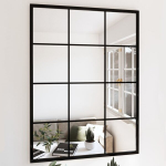 vidaXL seinapeegel, must, 80 x 60 cm, metall