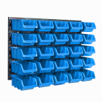 Hoius&uuml;steemi seinariiul 576 x 390 mm | 25 tk. kastid | Virnastamiskastid, renniriiul, hoiukastid | Eriti tugevad seinapaneelid | Laiendatav riiul | T&ouml;&ouml;koja riiulid, laoriiulid, t&ouml;&ouml;koja seinariiulid, pistikriiulid