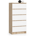 Kummut NORE K60 5 sahtliga, tamm/valge