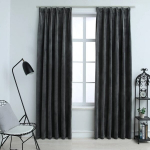 vidaXL pimendavad kardinad 2 tk konksud, samet, antratsiit, 140x175 cm
