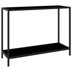 vidaXL konsoollaud, must, 100 x 35 x 75 cm, karastatud klaas, Juodas