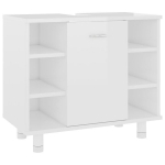 vidaXL vannitoakapp k&otilde;rgl&auml;ikega valge 60x32x53,5 cm puitlaastplaat, Balta