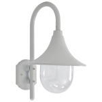 vidaXL aia seinavalgusti, E27 42 cm, alumiinium, valge, Balta