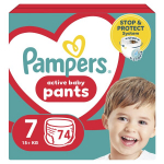 P&uuml;ksm&auml;hkmed Pampers Pants, suurus 7, 74 tk, 17kg+
