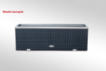Alumiiniummetallist viimistlusega &otilde;ues pol&uuml;uretaanist lillepott, helepruun, 98 cm x 25 cm x 34 cm