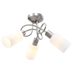 vidaXL laelamp keraamiliste varjudega 3 E14 pirni jaoks, valge koonus