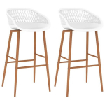 Baaritoolid vidaXL 2 tk, valge, Balta