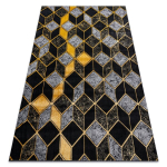 Vaip Gloss kaasaegne 400B 86 stiilne, glamour, art deco, 3D geomeetriline must / kuld