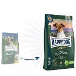 Happy Dog Mini v&auml;ikest t&otilde;ugu t&auml;iskasvanud koertele hobuselihaga, 4 kg