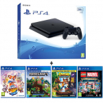 M&auml;ngukonsool PlayStation 4 Slim 500gb Minecraft Crash Bandicoot Trilogy Lucky's Tale LEGO Marvel Collection