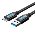 Vention 30 A USB Kaabel Micro B seadmete jaoks, 1,5 m must PVC-st tugev kaabel