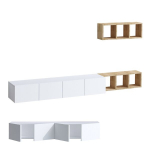 TV-alus Asir, 215x25x32 cm, valge/pruun