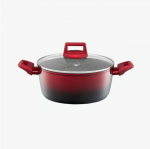 Ambition alumiiniumist kaanega pott Ombre Red 28 cm, 6,7 l